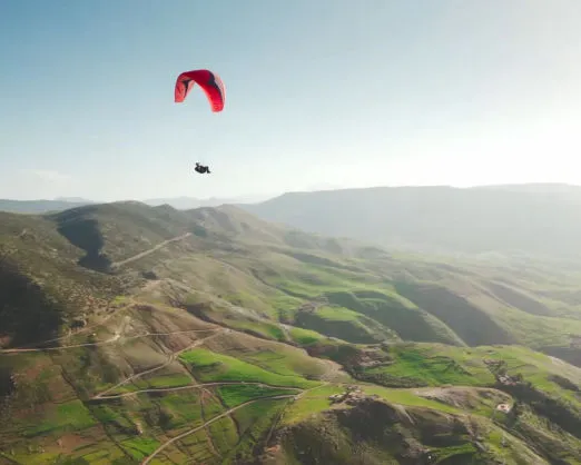 Toby Colombé flying over M'Zouda
