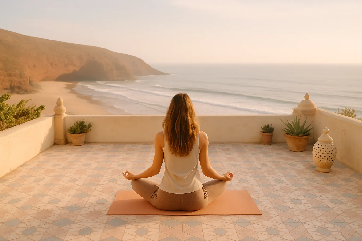 Relaxing by the beach