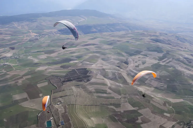 Gaggle picture over Plateau du Kik, behind Aguergour